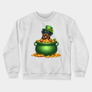 St Patricks Day Rottweiler Dog Crewneck Sweatshirt